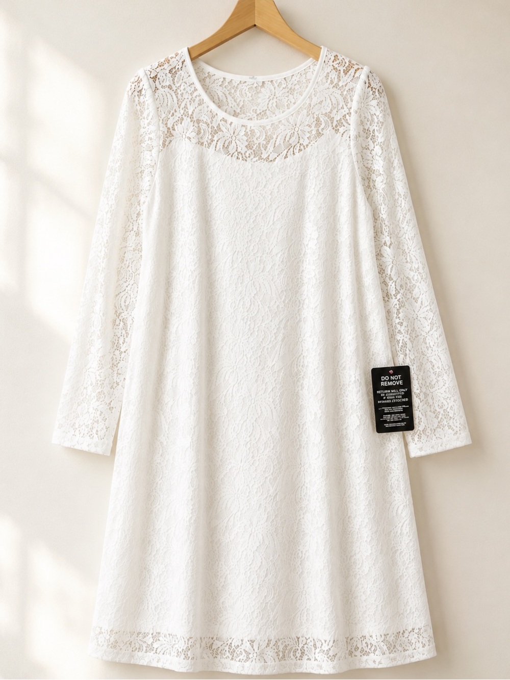 NWT Jessica London White Lace Shift Dress Long Sleeve Plus Size 28W - Picture 3 of 10